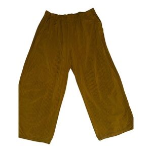 Title Nine Staycation Brown-Gold Pants L Wide Leg Crop